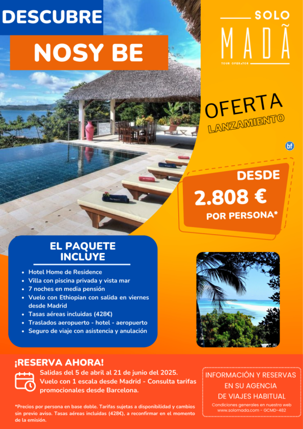 ? MADAGASCAR premium: Relájate en una Villa con piscina Privada, vistas al mar y trato exclusivo.