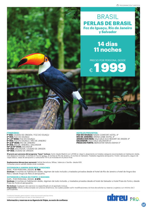 ¡¡¡Novedad!!! ??? Perlas de Brasil ??? Foz do Iguaçu 3 N + Rio de Janeiro 4 N + Salvador 4 N | Versión 2025