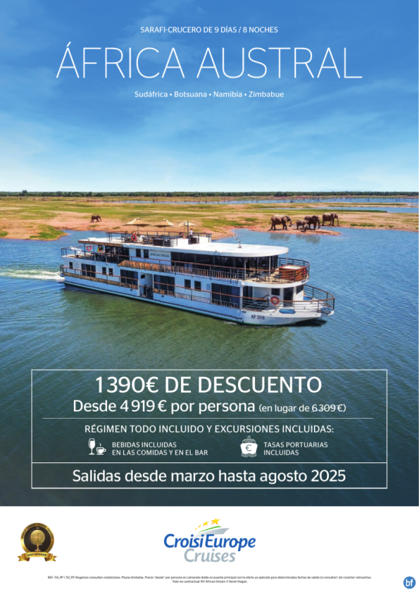 Hasta 1390 € DESCUENTO - safari-crucer por África Austral - 9 días - régimen Todo Incluido - primavera y verano