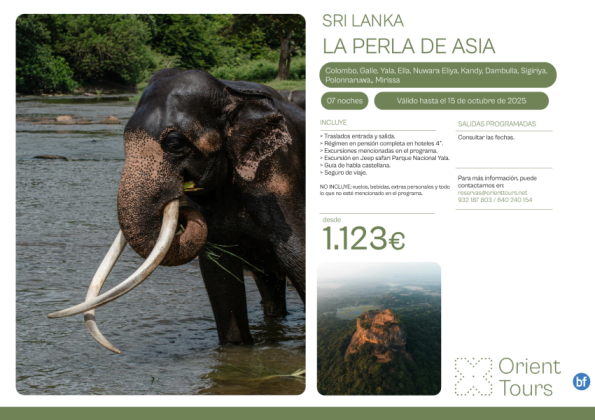 Sri Lanka salidas verano con excursiones y visitas programadas con guía en español
