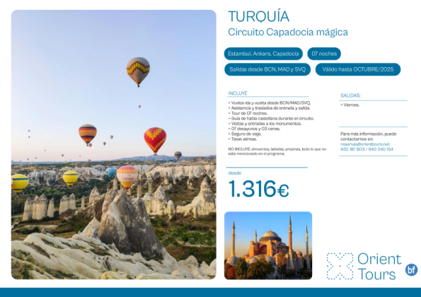 Turquía en verano circuito Capadocia mágica 07 noches con vuelos desde MAD, BCN y SVQ