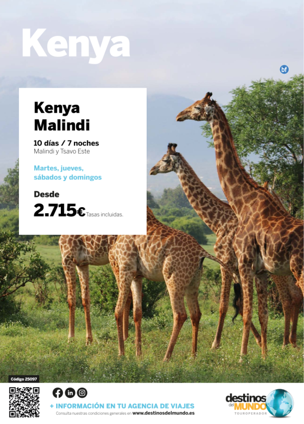 ???? Kenya Malindi 10 días / 7 noches origen: Madrid y Barcelona desde 2.715 € ????