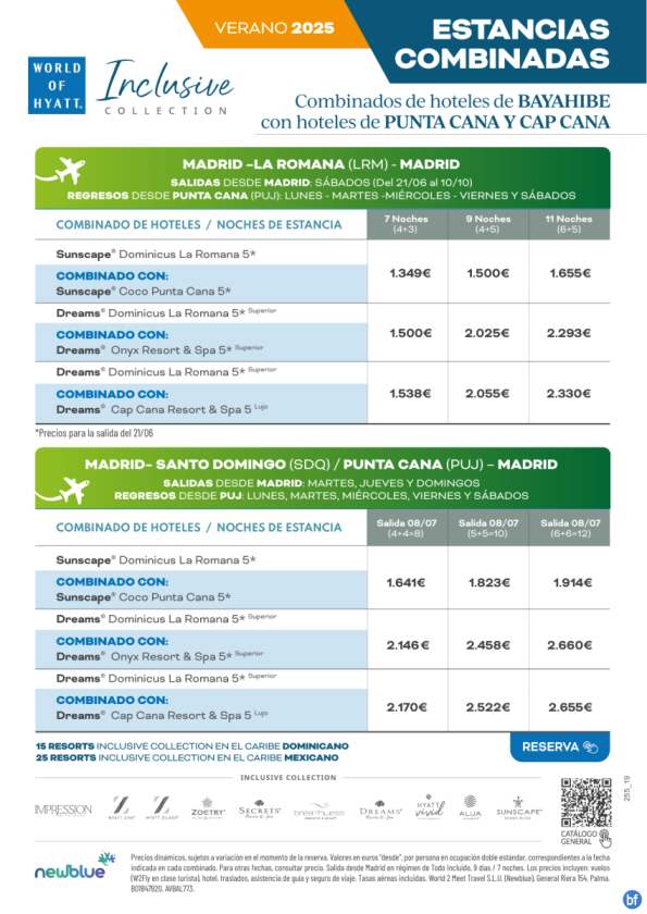 Estancias combinadas en Caribe Dominicano