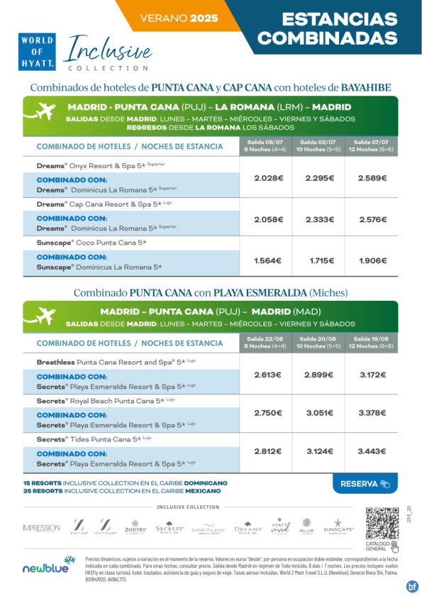 Estancias combinadas en Caribe Dominicano