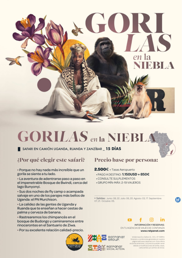 * Safari Gorilas en la Niebla* Viaje por Uganda, Ruanda y opcionalmente Zanzíbar