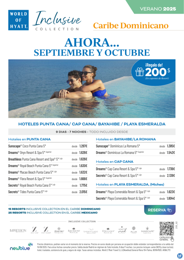 AHORA..Septiembre y Octubre: el mejor momento para viajar al Caribe Dominicano + Niños Gratis - Desde 1.297 € 