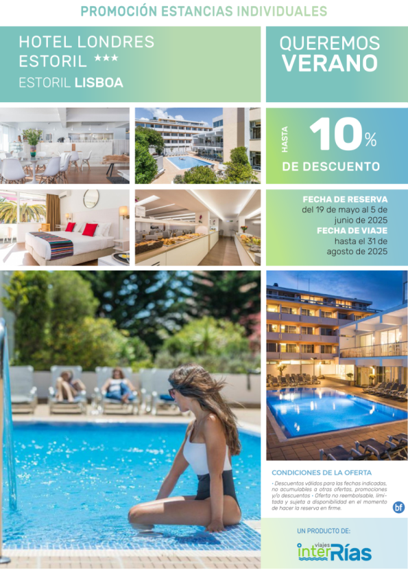 Queremos Verano Hotel Londres Estoril 3* (Estoril - Lisboa).- Hoteles para Individuales
