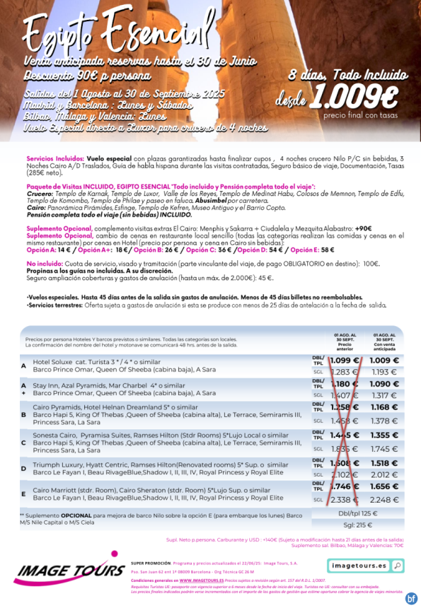 Egipto Esencial hasta sept 2026 ¡8 días con Visitas y plazas garantizadas! Venta Anticipada desde 1.099 € 