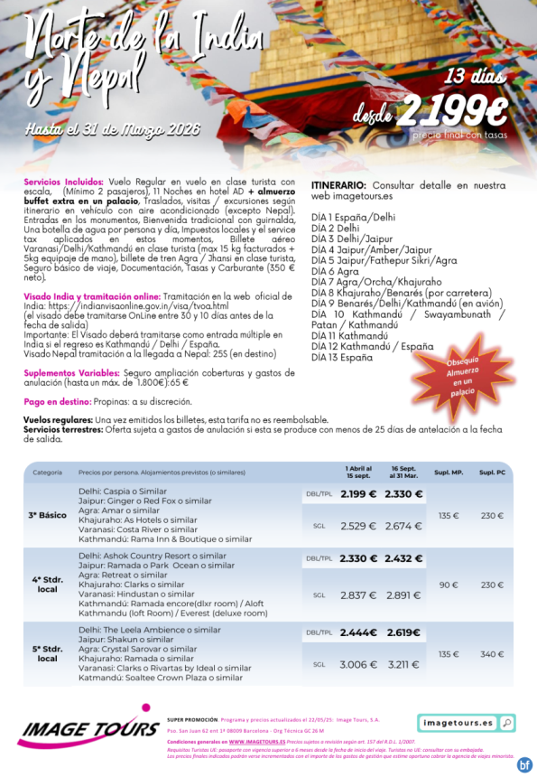 Norte de India y Nepal, 13 días hasta marzo 2026 desde 2199 € 