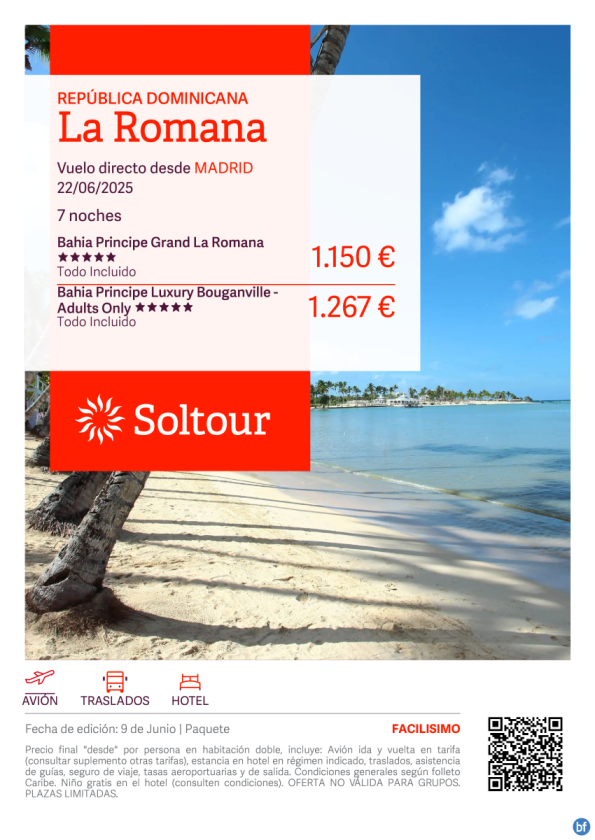 La Romana (República Dominicana) en Bahia Principe Grand La Romana desde 1.150 € , salida 22 Junio desde Madrid