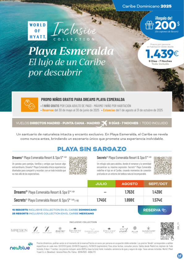 ¿Buscas Playas Sin Sargazo para este verano? Playa Esmeralda, Miches es tu opción ganadora.Dos nuevos Resorts!