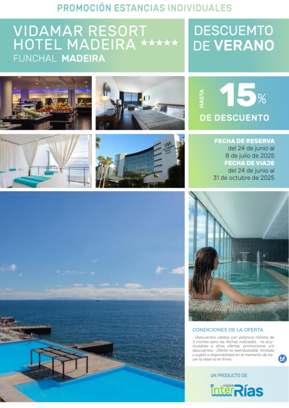 Descuento de Verano VidaMar Resort Hotel Madeira 5* (Funchal  - Madeira).- Hoteles para Individuales