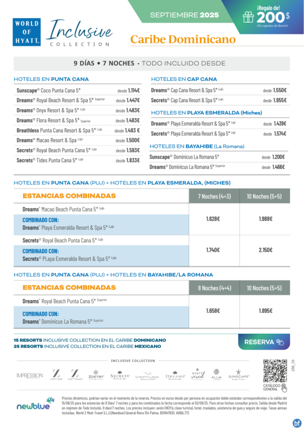 Ofertas Septiembre Car. Dominicano. 9D/7N y estancias combianas de 7,8 y 10 noches
