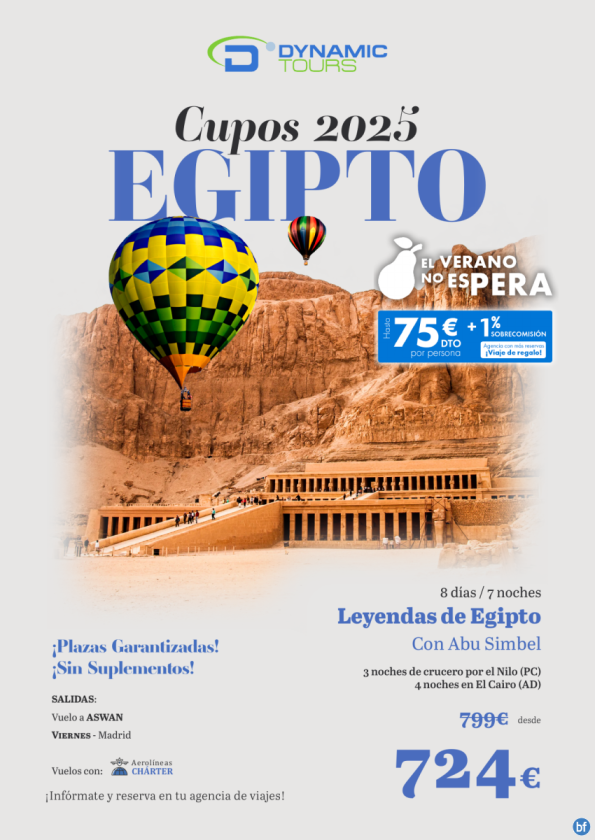 El verano no esPERA | EGIPTO ? 75 € de dto ?Leyendas de Egipto con AbuSimbel | (3cru+4cai) ? sal:v | dsd 724 € 
