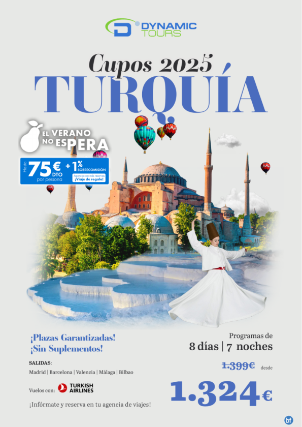 El verano no esPERA ? TURQUÍA ? 75 € de DTO ? (8d/7n) ? Sal:mad, bcn, agp, vlc y bio | desde 1.324 € 