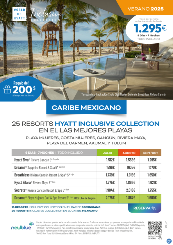 Car. MEX en las mejores playas - 25 Resorts para tus clientes. Precios julio - octubre - Desde 1.295 € 