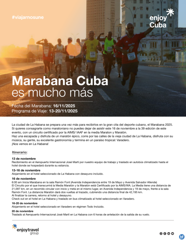 Evento deportivo modalidad maratón - Marabana Cuba es mucho más desde 498 € 