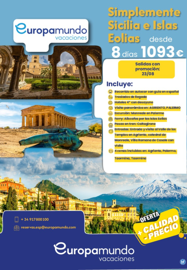 Oferta Last Minute. Simplemente Sicilia e Islas Eolias