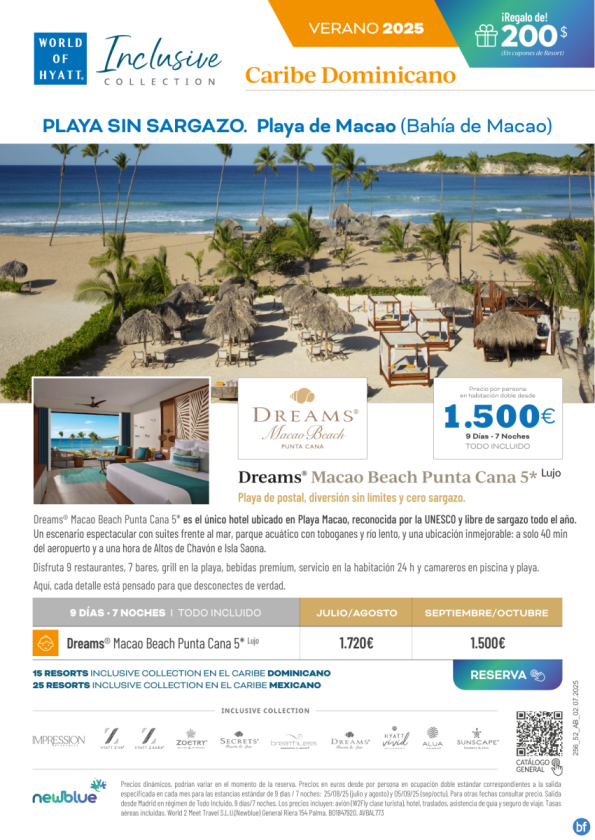 ¡100% SIN SARGAZO!  Rep. Dom. Este verano mereces una playa realmente espectacular, mereces Dreams Macao