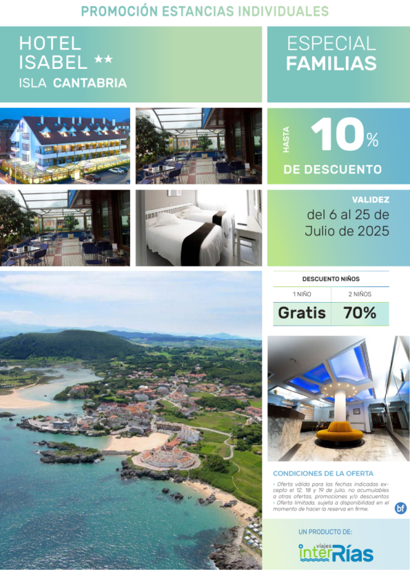 Especial Familias Hotel Isabel (Isla - Cantabria).- Hoteles para Individuales