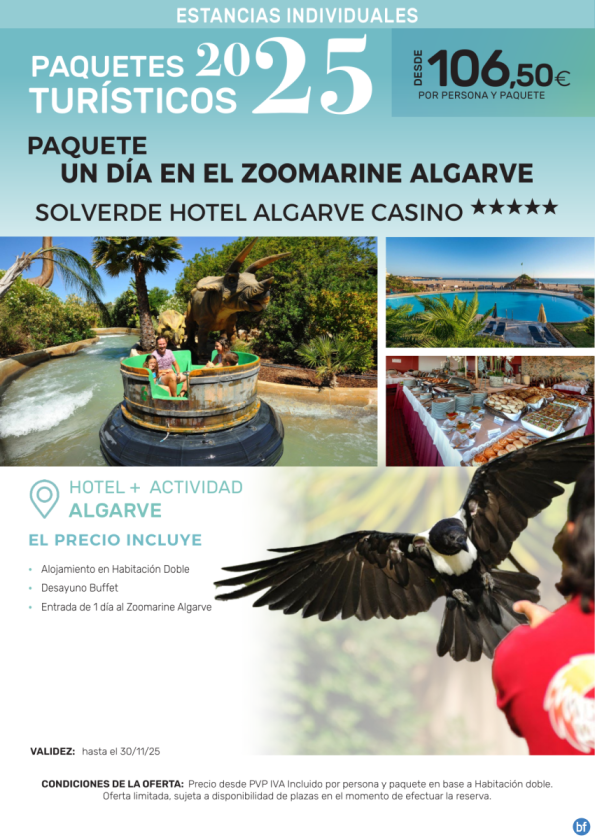 Un día en el Zoomarine Algarve Solverde Hotel Algarve Casino 5*.- Paquetes turísticos para Individuales