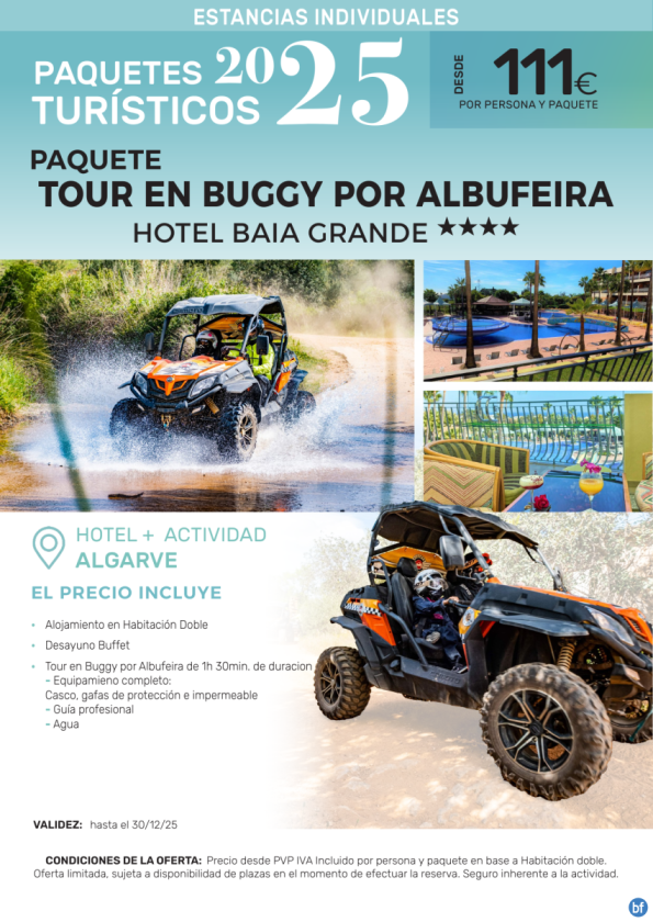 Tour en Buggy por Albufeira Hotel Baia Grande 4*.- Paquetes turísticos para Individuales