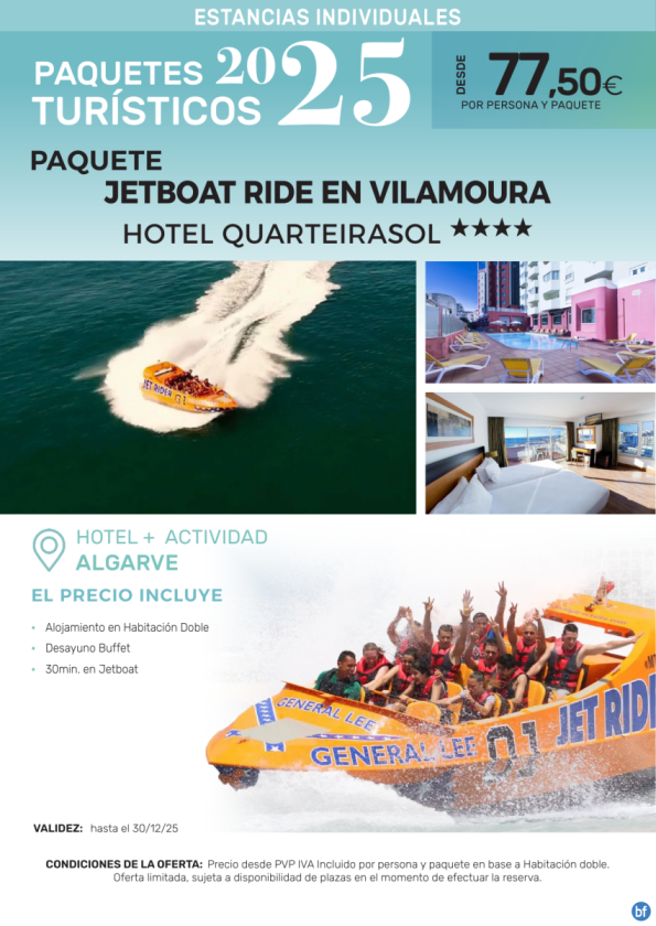 Jetboat Ride en Vilamoura Hotel Quarteirasol 4*.- Paquetes turísticos para Individuales