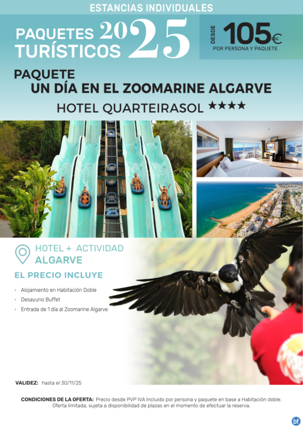 Un día en el Zoomarine Algarve Hotel Quarteirasol 4*.- Paquetes turísticos para Individuales