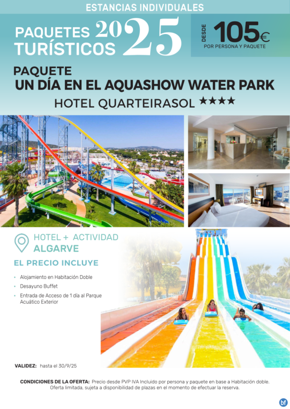 Un día en el Aquashow Water Park Hotel Quarteirasol 4*.- Paquetes turísticos para Individuales