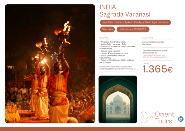 India. Circuito Sagrada Varanasi 09 días sin vuelos