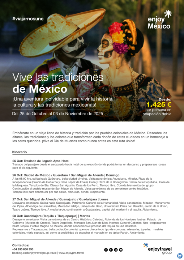 Ruta colonial, vive las tradiciones DÍA DE MUERTOS desde 1,425 € 