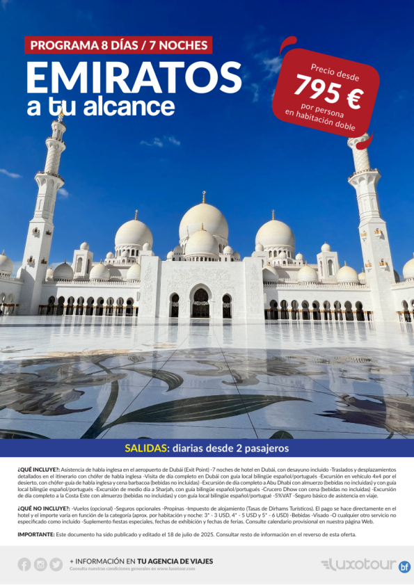 Emiratos a tu alcance, 8 días / 7 noches