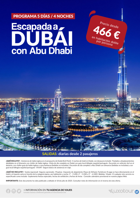 Escapada a Dubái con Abu Dhabi, 5 días / 4 noches