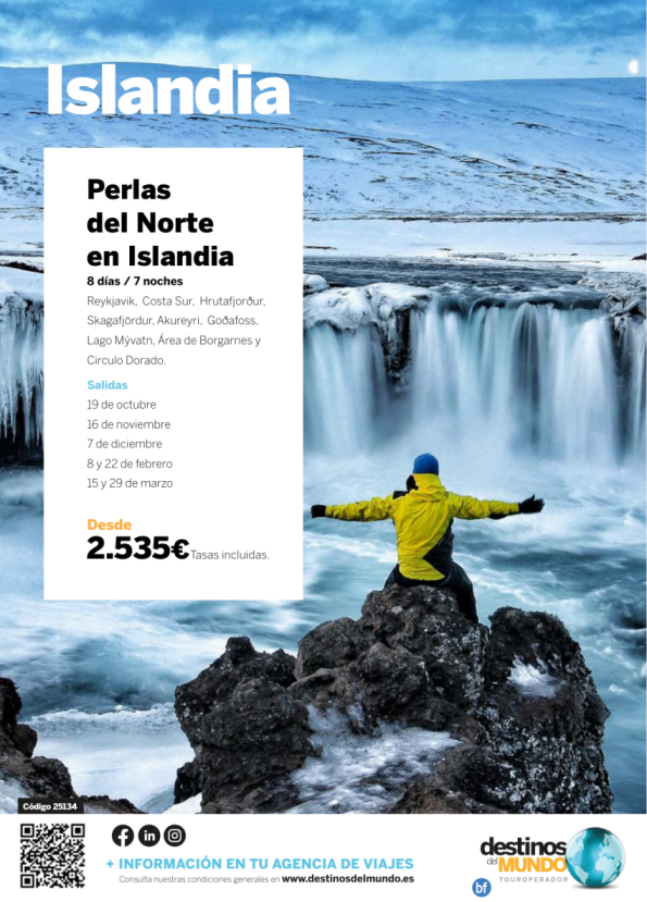 ???Perlas del norte en Islandia 8 d/7 n origen: Madrid, Barcelona, Valencia, Bilbao y Málaga/ 2.535 € ???