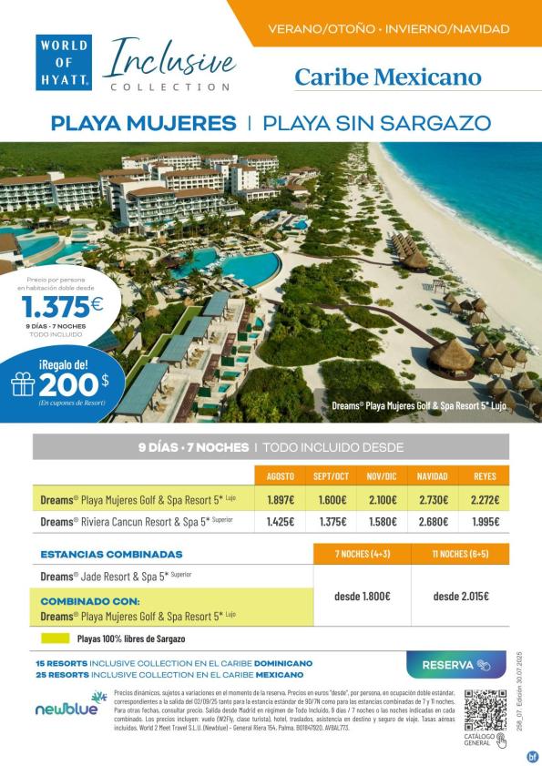 Playa Mujeres - Playa Sin Sargazo y estancias combinadas desde 1.375 € 
