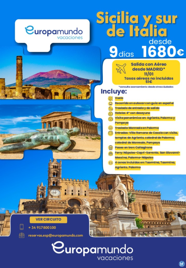 Sicilia y Sur de Italia. Salida con Aéreo desde Madrid