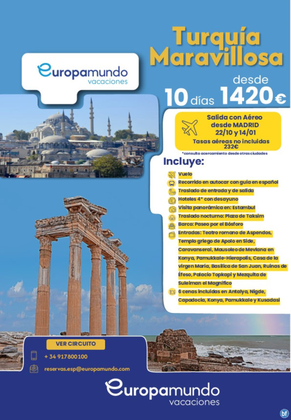 Turquía Maravillosa. Salida con Aéreo desde Madrid