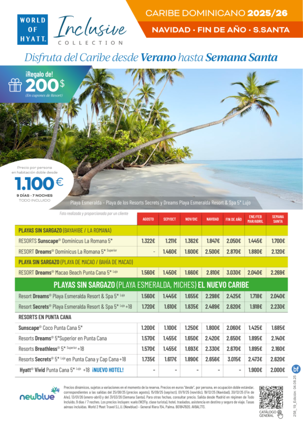 Caribe Dominicano. Precios Verano, Otoño, Navidad, Fin de Año y Semana Santa. Elige tu fecha clave