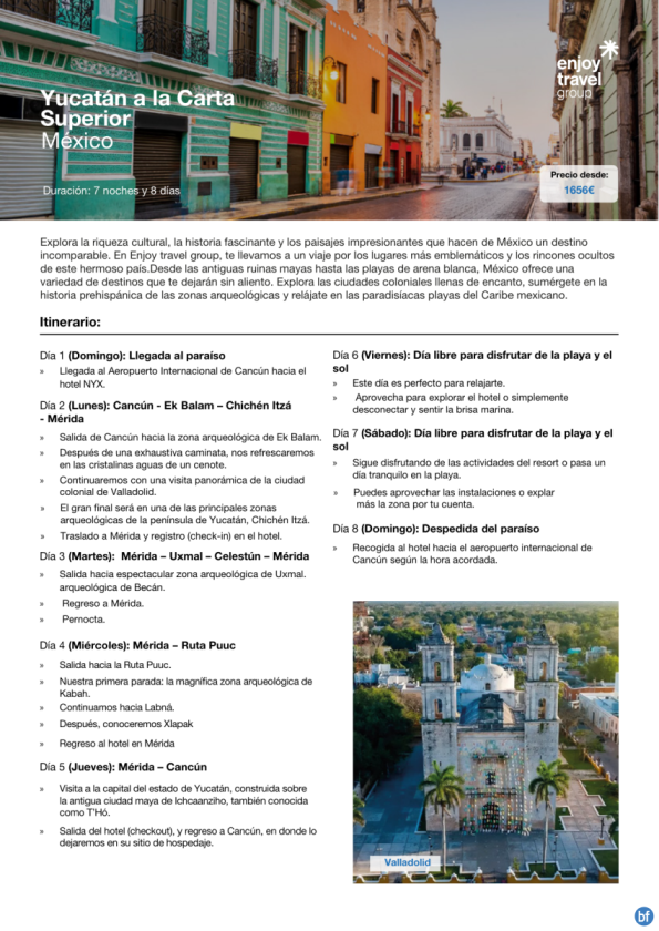México - Yucatán a la carta 8D/7N desde 1,656 € 