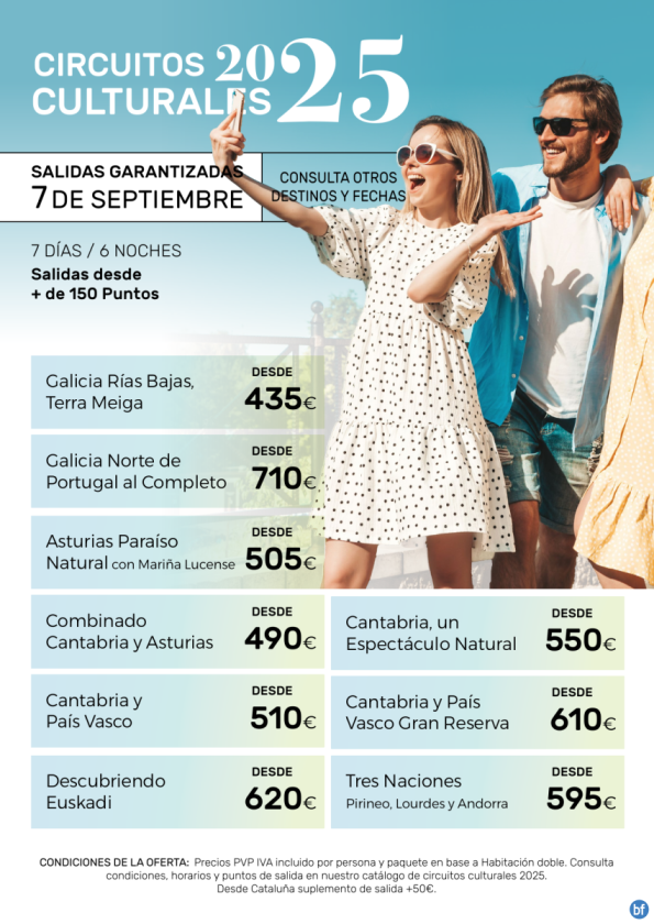 Resumen Circuitos Culturales-> Salidas 7 de Septiembre.- Viajes InterRías