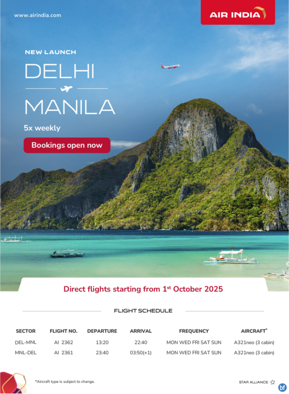 Vuela Nueva Delhi a Manila con Air India