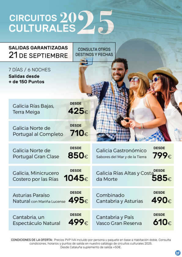 Resumen Circuitos Culturales-> Salidas 21 de Septiembre.- Viajes InterRías