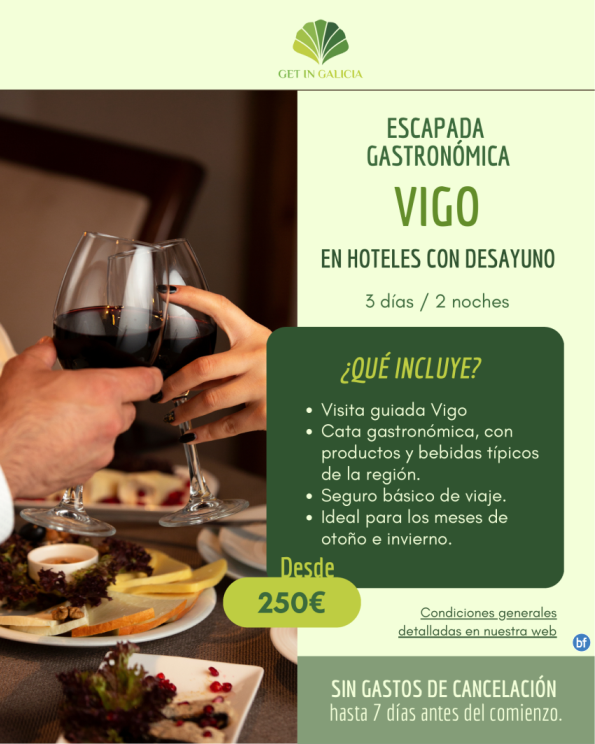 Escapada Gastronómica en Vigo. 3 días/2 noches en A&D en Hoteles con Visita guiada y Cata gastronómica. 250 € 
