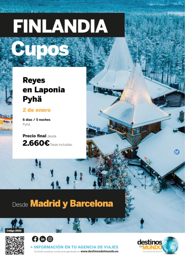 ??? CUPOS Reyes en Laponia Phyä ???6d / 5n Madrid y Barcelona salida 2 de enero ??