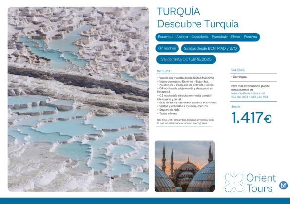Turquía Descubre Turquía circuito 07 noches con vuelos desde MAD, BCN y SVQ	