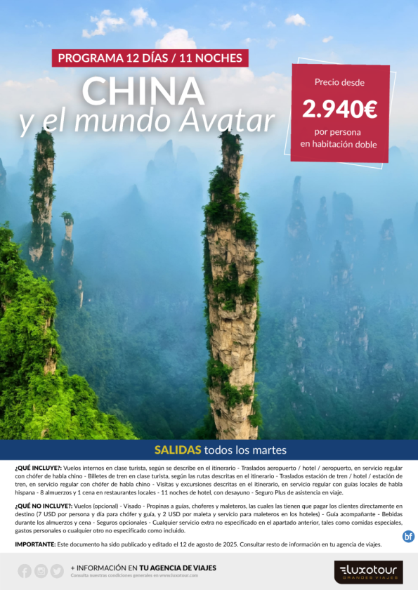 China y el mundo Avatar - 12 días / 11 noches