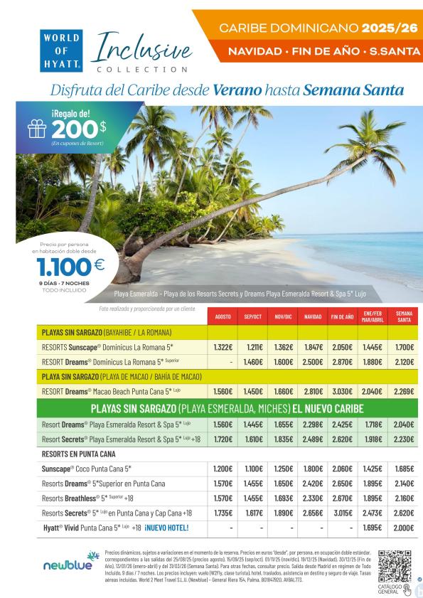 Disfruta del Caribe Dominicano desde Verano hasta Semana Santa (9 días - 7 noches) desde 1.100 € 