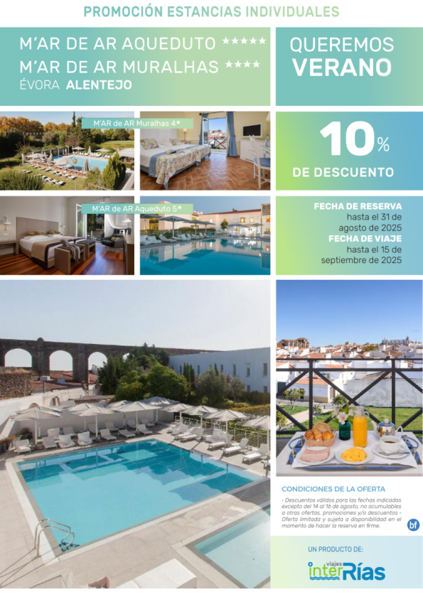 Queremos Verano Hoteles M\'AR de AR (Évora - Alentejo).- Hoteles para Individuales