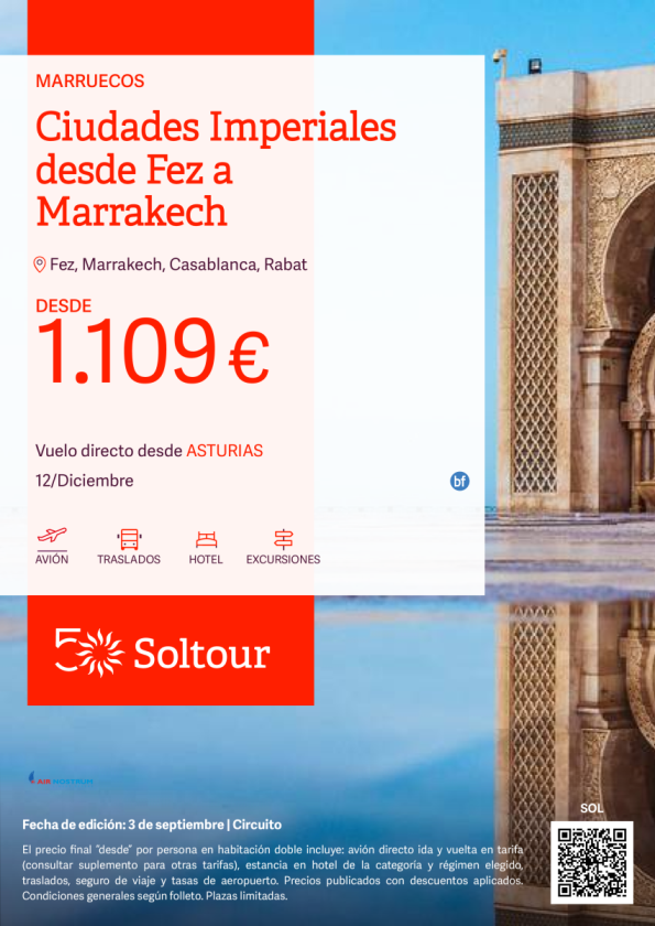 Ciudades Imperiales desde Fez a Marrakech desde 1.109 € , salida el 12 de diciembre desde Asturias