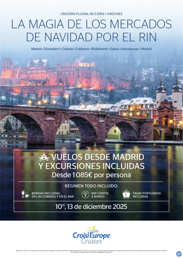 VUELO INCLUIDO de Madrid - crucero fluvial mercados navideños por el Rin - 5 días - 10/12 + 13/12